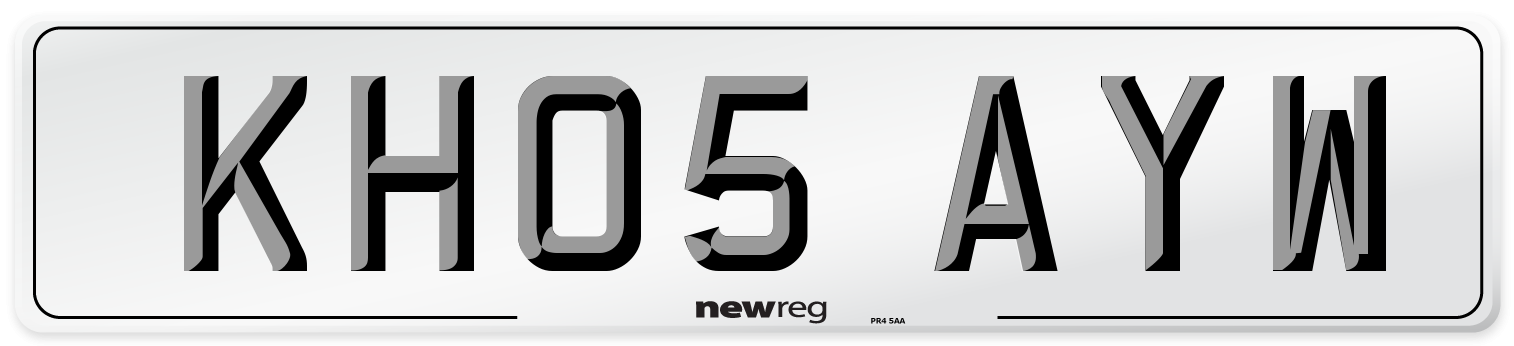 KH05 AYW Number Plate from New Reg